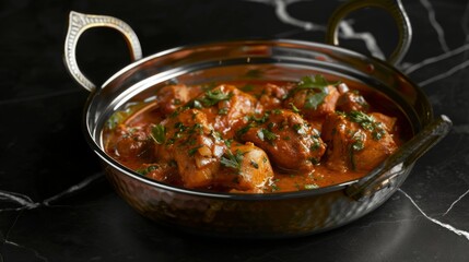Indian traditional dish. spicy chicken stewed in curry sauce