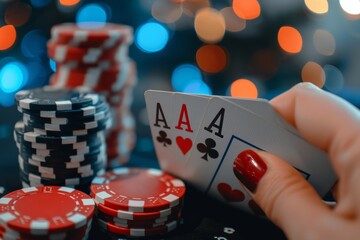 Sleek Online Casino Interface with Player's Concentrated Gameplay