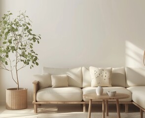 Contemporary Living Room with Stylish Sofa and Modern Interior Design