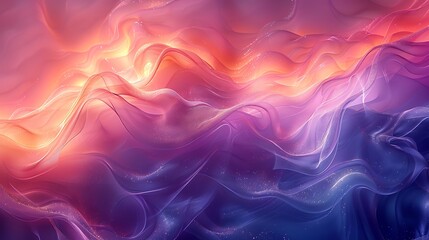 Fototapeta premium A fluid, colorful abstract design resembling the aurora borealis, blending silk textures with vibrant, luminescent colors, creating a mesmerizing visual experience.