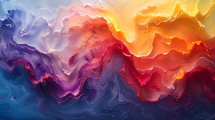 A luxurious canvas that captures the essence of the aurora borealis through a fluid and colorful abstract, blending silk textures with luminescent hues.