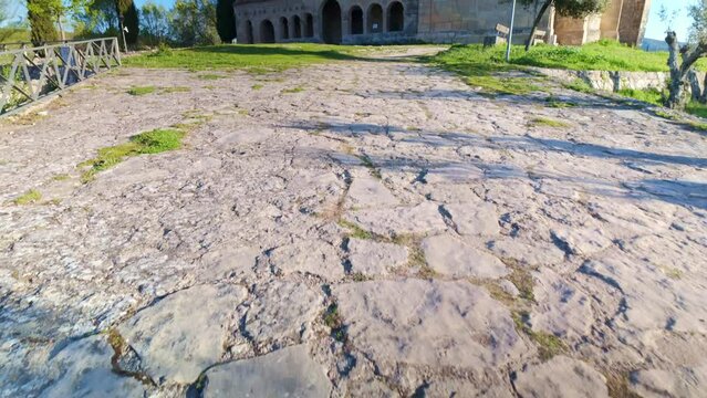 Ancient Romanesque church in the village of Tamajon in central Spain.