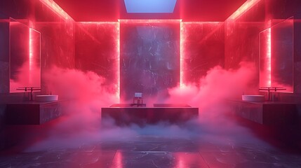 A sophisticated and mysterious design, featuring a misty overlay with deep ruby tones, creating a regal ambiance for luxury branding.