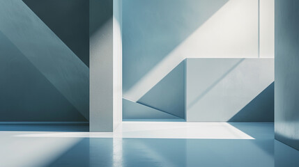 Enhanced by natural light and shadows through a window, this minimalist geometric background