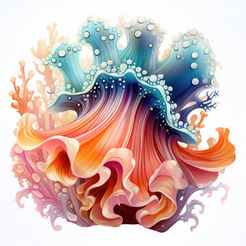 recommend clip art: Watercolor colorful Nudibranch Illustration, Generative Ai