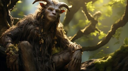 Fototapeta premium Capturing the Whimsy of a Faun in a Mystical Setting