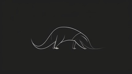 Obraz premium Elegant and simple line drawing of an antelope silhouette against a stark black background for a modern feel