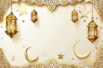 Illustration design Eid Mubarak chandelier lighting lamp. - obrazy, fototapety, plakaty
