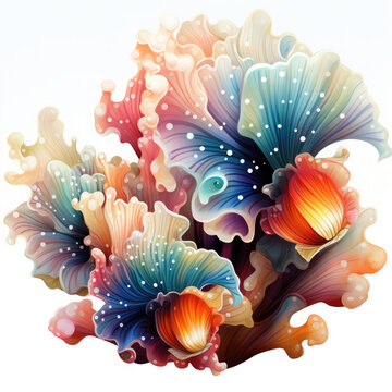recommend clip art: Watercolor colorful Nudibranch Illustration, Generative Ai