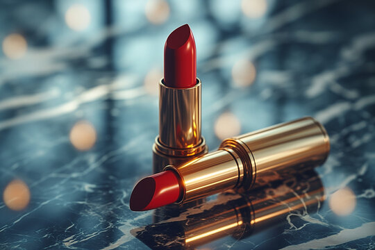 An elegant bright red lipstick will emphasize the beauty and juiciness of the lips, giving the image style and seductiveness to create a memorable image with ease