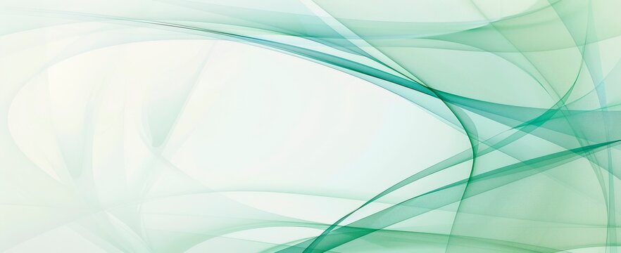 abstract minimalist  light green background with soft lines and curves, copy space for text, tranquility and elegance  serene and peaceful visual concept