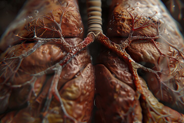 Human lungs. Close up. Macro shot