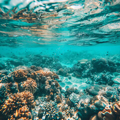 Fototapeta premium sea, underwater, water, coral, reef, fish, ocean, diving, tropical, nature, scuba, beach, snorkeling, travel, summer, marine, egypt, clear, blue, island, caribbean, dive, coral reef, sand, school