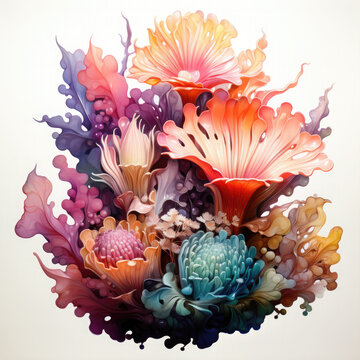recommend clip art: Watercolor colorful Nudibranch Illustration, Generative Ai