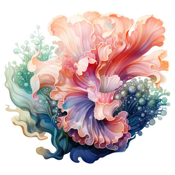 recommend clip art: Watercolor colorful Nudibranch Illustration, Generative Ai
