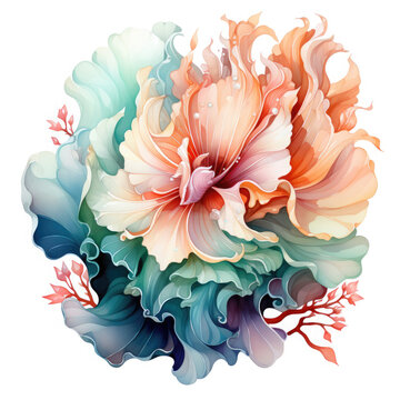 recommend clip art: Watercolor colorful Nudibranch Illustration, Generative Ai