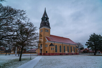 Winter View of a Church in a Snowy Landscape