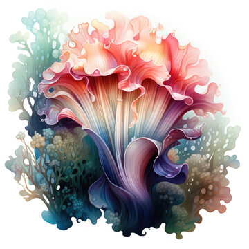recommend clip art: Watercolor colorful Nudibranch Illustration, Generative Ai