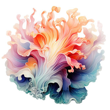 recommend clip art: Watercolor colorful Nudibranch Illustration, Generative Ai