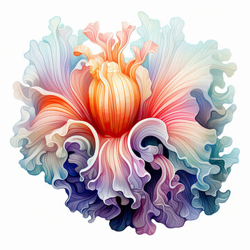 recommend clip art: Watercolor colorful Nudibranch Illustration, Generative Ai