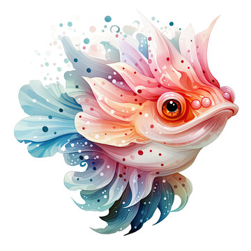 recommend clip art: Watercolor colorful Nudibranch Illustration, Generative Ai