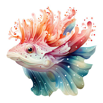 recommend clip art: Watercolor colorful Nudibranch Illustration, Generative Ai