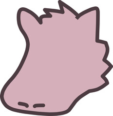 十二支の一つの馬のシンプルなシルエットのイラスト