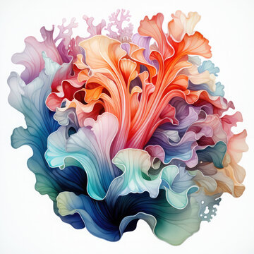 recommend clip art: Watercolor colorful Nudibranch Illustration, Generative Ai