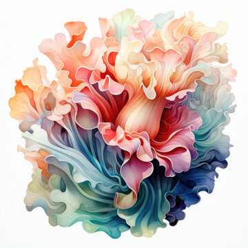 recommend clip art: Watercolor colorful Nudibranch Illustration, Generative Ai