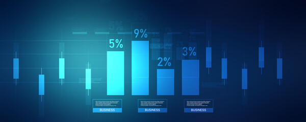 2d illustration Stock market online business concept. business Graph 