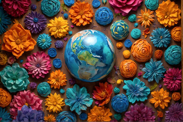 the earth between flowers