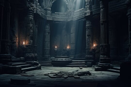 Ancient temple architecture building crypt.