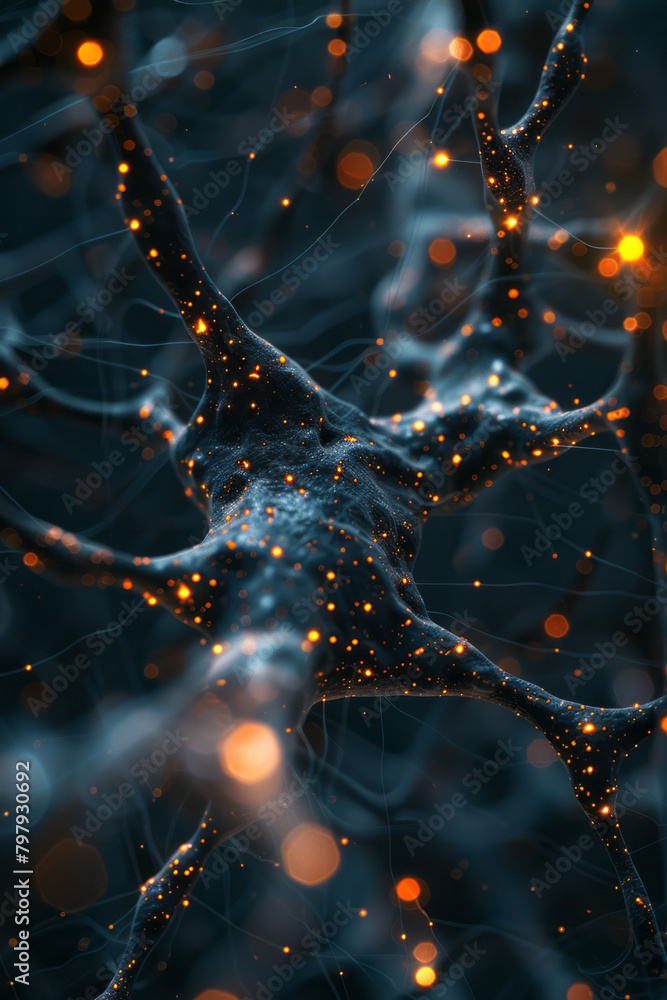 Aufkleber An abstract representation of a neural network with branching paths and nodes, suggesting AI algorithms,