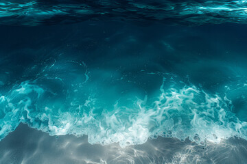 Fototapeta na wymiar A tropical gradient flowing from vibrant turquoise to deep sea blue, reminiscent of ocean vistas,