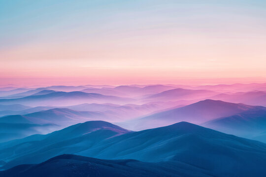 A sunrise gradient flowing from soft peach to pastel pink, capturing the quiet of early morning,