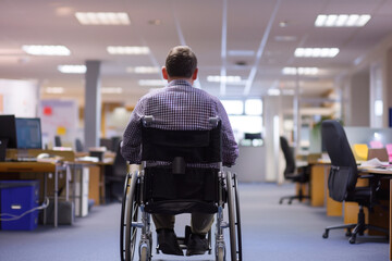 Obraz premium Office routines adapted for wheelchair users