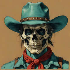 Cowboys & Skeletons - obrazy, fototapety, plakaty