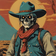 Cowboys & Skeletons - obrazy, fototapety, plakaty