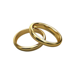 Wedding rings isolate on transparent png.


