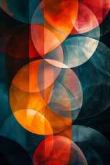 Craft a vector image that uses overlapping transparent circles, creating a dynamic sense of movement and depth,
