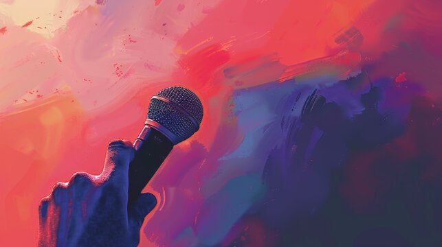 crowd of people dancing, Sing, Mike, Dare, Song, Singer, Musical Instrument, Generative Ai.