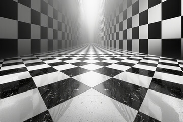 Illustrate a vector image where straight parallel lines appear to bend due to strategically placed distorted squares,