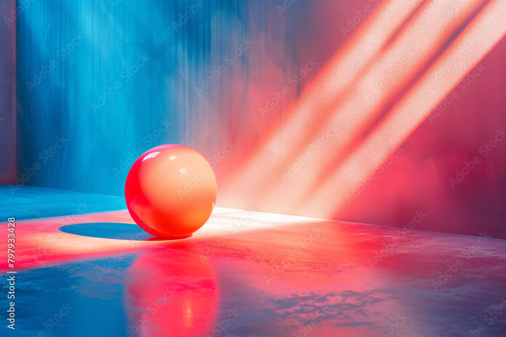 Leinwandbilder A design that uses color gradients and geometric shapes to create a 3D effect on a flat surface,