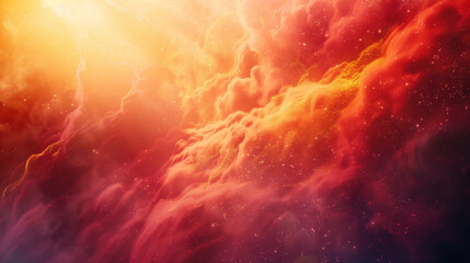 A bright orange cloud with a lot of stars and dust