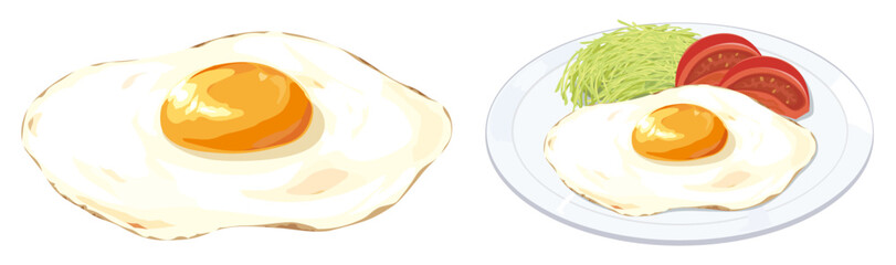 目玉焼きのセットイラスト