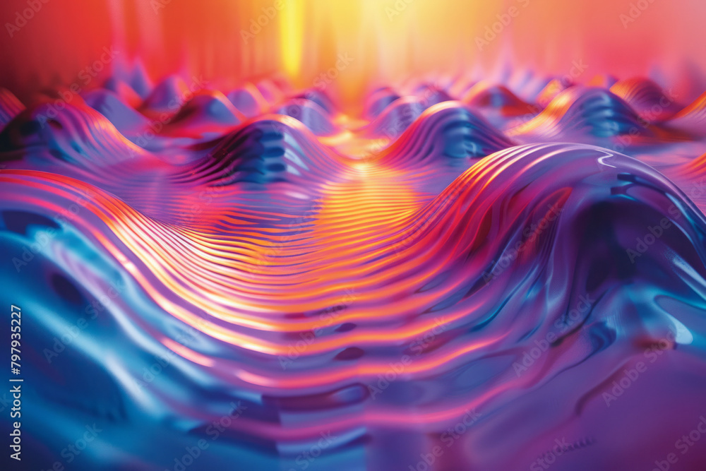Leinwandbilder a psychedelic pattern with stripes that appear to pulse and breathe, shifting through a spectrum of 