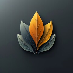 A 3D rendering of a flower made of autumn leaves.