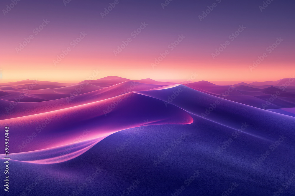 Poster a curved stripe design where a deep violet fades into a soft lavender, creating a calming twilight e