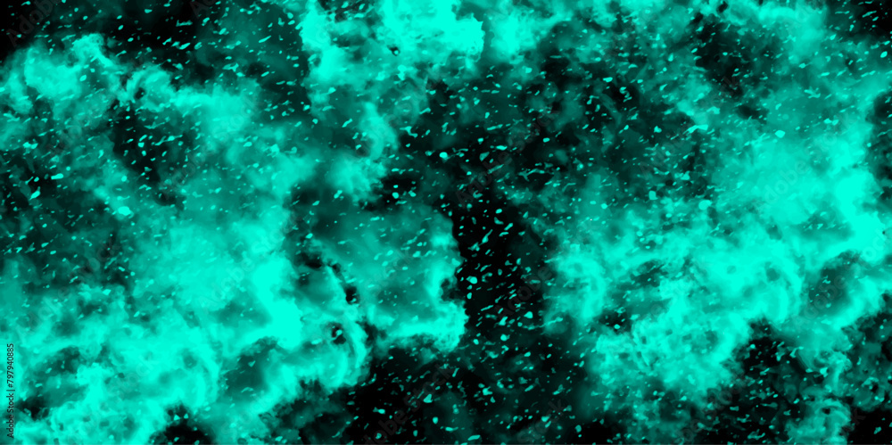 Aufkleber abstract dynamic particles with soft blue clouds on dark background. defocused lights and dust parti