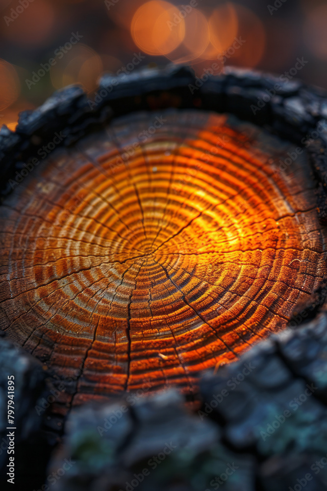 Aufkleber a striking pattern of expanding concentric circles in hot oranges and yellows, pulsating like a suns